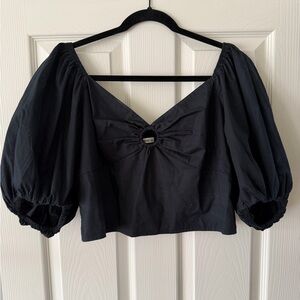 Abercrombie & Fitch Black Puff Sleeve Blouse